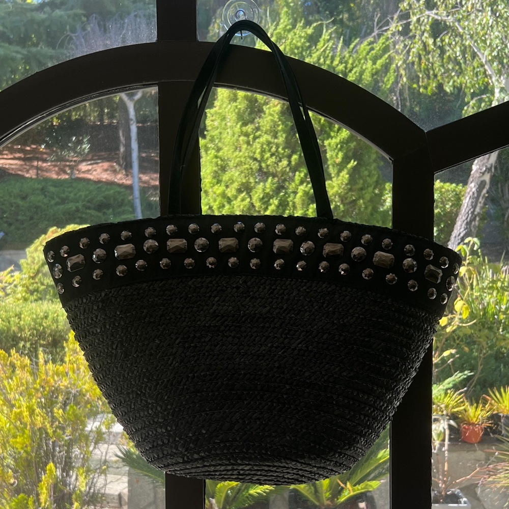 Black Studded Women's Tote Bag